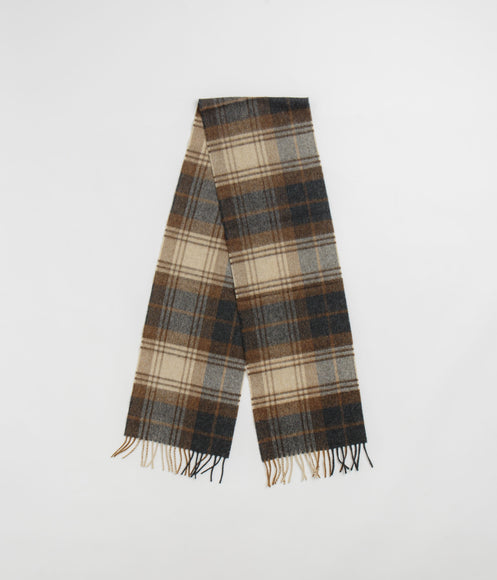 Norse Projects Norse Moon Merino Lambswool Checked Scarf - Taupe