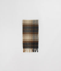 Norse Projects Norse Moon Merino Lambswool Checked Scarf - Taupe thumbnail