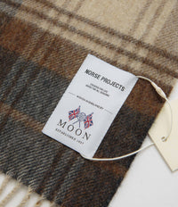 Norse Projects Norse Moon Merino Lambswool Checked Scarf - Taupe thumbnail