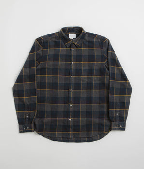 Norse Projects Osvald Organic Flannel Check Shirt - Dark Navy