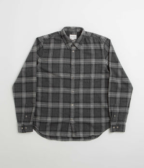 Norse Projects Osvald Organic Flannel Check Shirt - Grey Melange