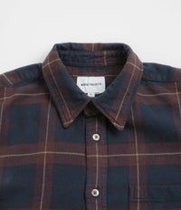 Norse Projects Osvald Organic Flannel Check Shirt - Wine Red thumbnail