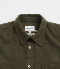 Norse Projects Osvald Organic Flannel Shirt - Sitka Green thumbnail