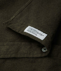 Norse Projects Osvald Organic Flannel Shirt - Sitka Green thumbnail