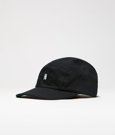 Norse Projects Twill 5 Panel Cap - Black