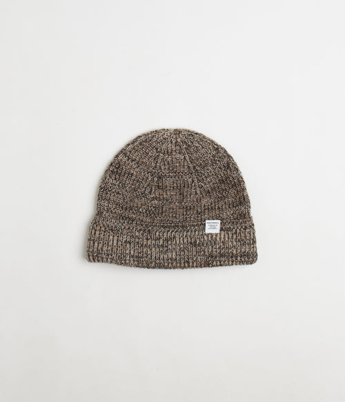 Norse Projects Wool Cotton Rib Beanie - Camel