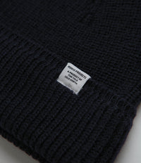 Norse Projects Wool Cotton Rib Beanie - Dark Navy thumbnail