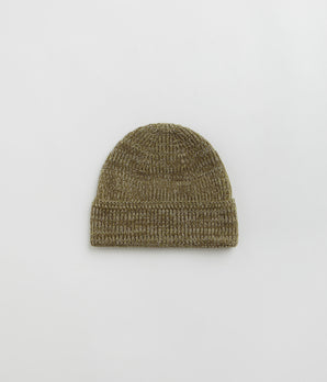 Norse Projects Wool Cotton Rib Beanie - Sitka Green