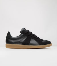 Novesta All Leather German Army Trainer Shoes - Black / Transparent thumbnail