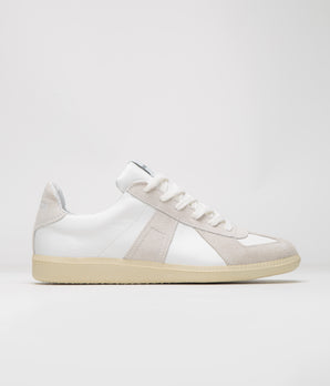 Novesta All Leather German Army Trainer Shoes - White / Ecru