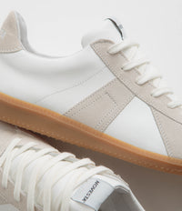 Novesta All Leather German Army Trainer Shoes - White / Transparent thumbnail