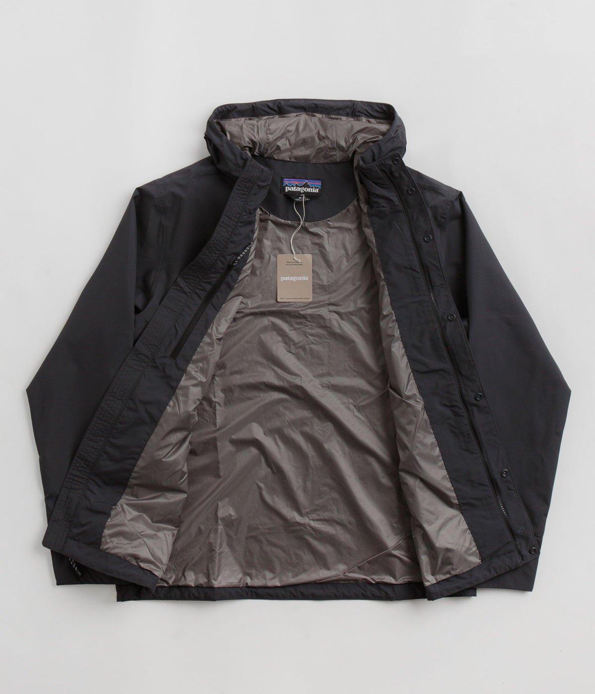Patagonia black rain jacket discount
