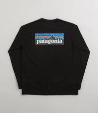 Patagonia P-6 Logo Responsibili-Tee Long Sleeve T-Shirt - Black thumbnail