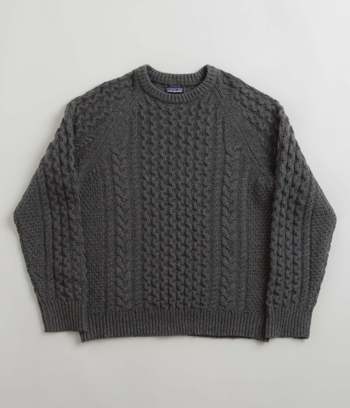 Patagonia Recycled Cable Knit Crewneck Sweatshirt Hex Grey