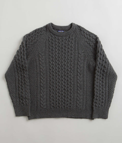 Patagonia Recycled Cable Knit Crewneck Sweatshirt - Hex Grey