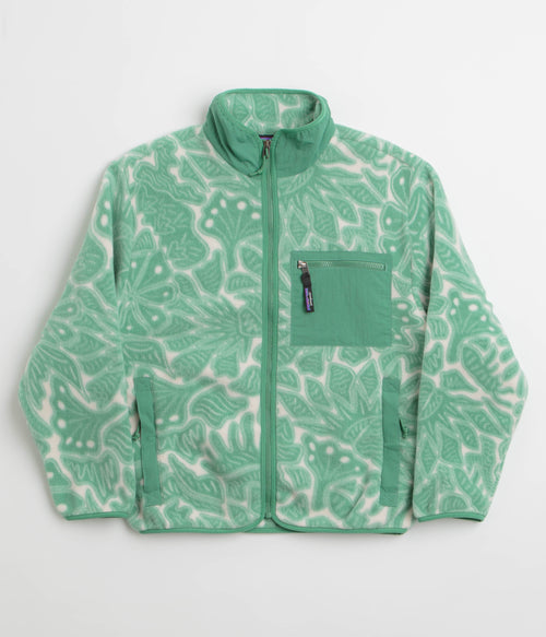 Patagonia Womens Synchilla Fleece Jacket - Bees and Flowers: Heartleaf Green