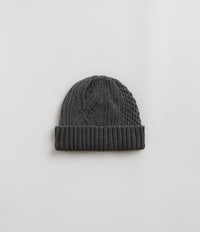 RoToTo Aran Cable Beanie - Black Denim thumbnail