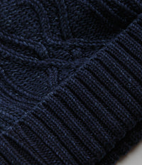 RoToTo Aran Cable Beanie - Dark Denim thumbnail