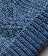 RoToTo Aran Cable Beanie - Light Denim thumbnail