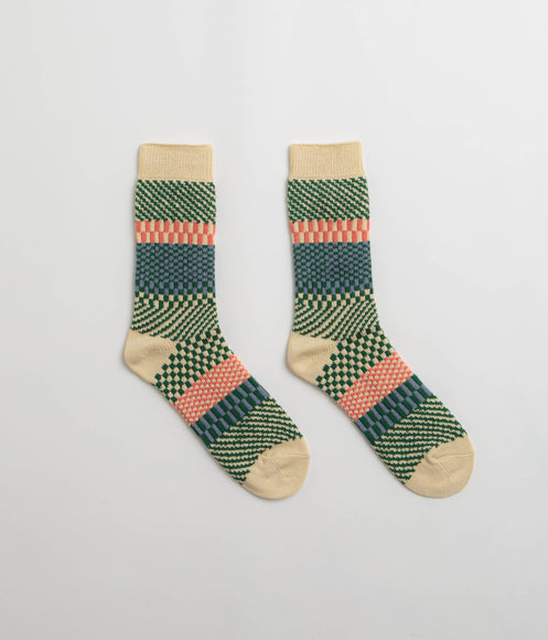 RoToTo Check & Step Socks - Green