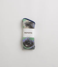 RoToTo Chunky Ribbed Socks - Black / Mint / Purple thumbnail