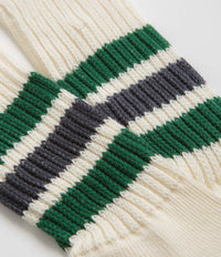 RoToTo Coarse Ribbed Socks - Green / Charcoal thumbnail