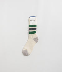 RoToTo Coarse Ribbed Socks - Green / Charcoal thumbnail