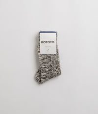 RoToTo OG Cotton Slub Stripe Socks - Black thumbnail