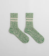 RoToTo OG Cotton Slub Stripe Socks - Green thumbnail