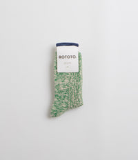 RoToTo OG Cotton Slub Stripe Socks - Green thumbnail