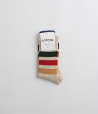 RoToTo Park Stripe Socks - Ivory thumbnail