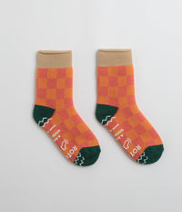 RoToTo Pile Room Socks - Beige / Dark Green thumbnail