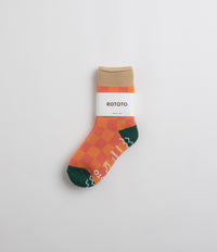 RoToTo Pile Room Socks - Beige / Dark Green thumbnail