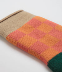 RoToTo Pile Room Socks - Light Orange / Dark Green thumbnail