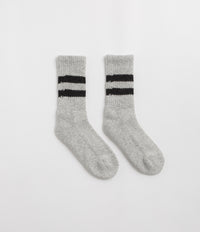 RoToTo Retro Winter Socks - Grey / Black thumbnail