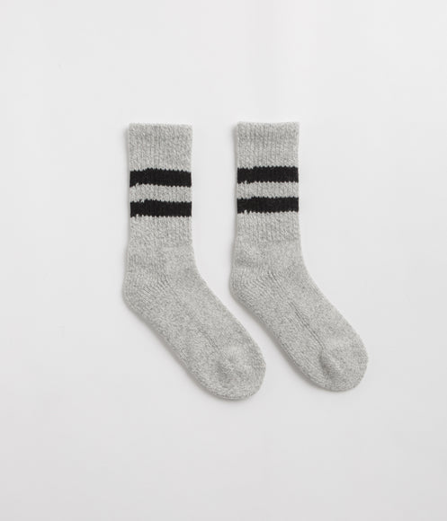 RoToTo Retro Winter Socks - Grey / Black