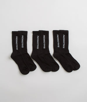 Salomon Everyday Crew Socks (3 Pack) - Black / Black / Black