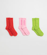 Salomon Everyday Crew Socks (3 Pack) - Flame Scarlet / Dark Citron / Fairy Tale thumbnail