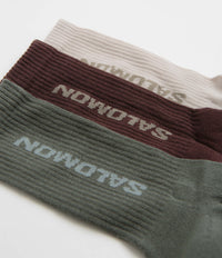 Salomon Everyday Crew Socks (3 Pack) - Silver Cloud / Sedona Sage / French Roast thumbnail