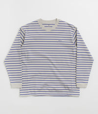 Snow Peak Border Long Sleeve T-Shirt - White / Blue thumbnail