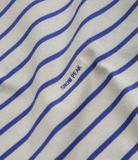 Snow Peak Border Long Sleeve T-Shirt - White / Blue thumbnail