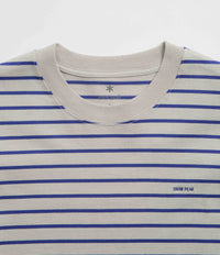 Snow Peak Border Long Sleeve T-Shirt - White / Blue thumbnail