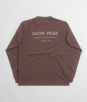 Snow Peak Garment Dyed Long Sleeve T-Shirt - Burgundy