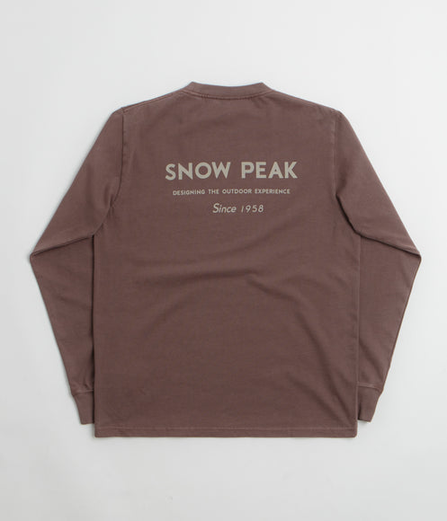 Snow Peak Garment Dyed Long Sleeve T-Shirt - Burgundy