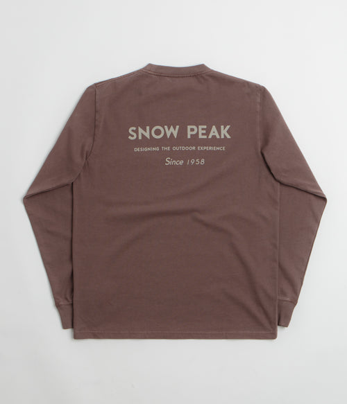 Snow Peak Garment Dyed Long Sleeve T-Shirt - Burgundy