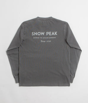 Snow Peak Garment Dyed Long Sleeve T-Shirt - Charcoal