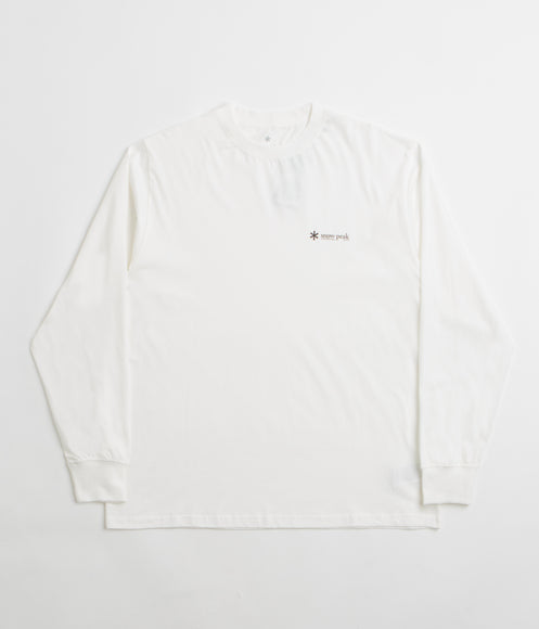 Snow Peak Soft Cotton Relaxed Logo Long Sleeve T-Shirt - Off White