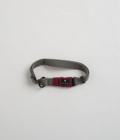 Snow Peak Soft Medium Dog Collar - Grey / Red
