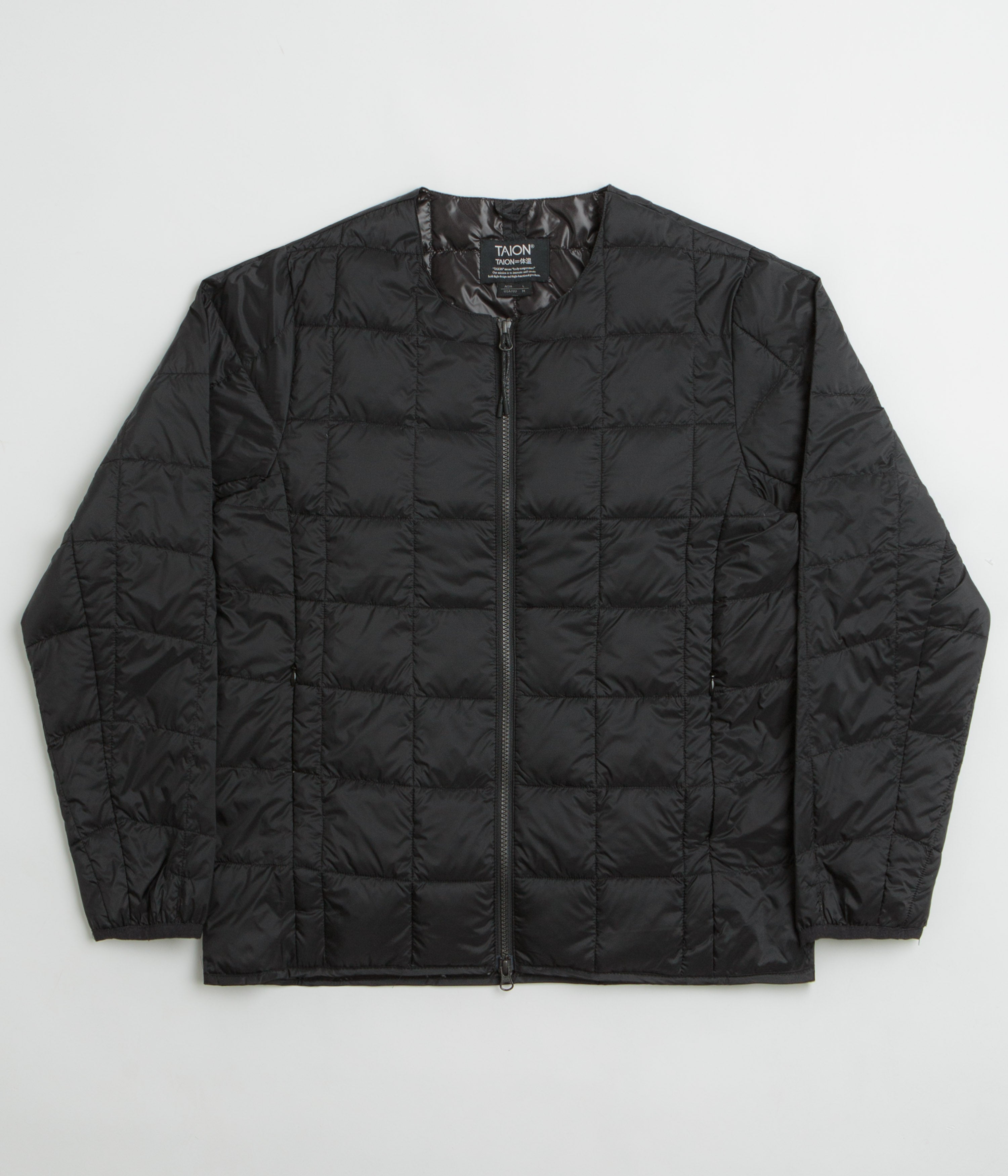 セットアップ RONRON AIRY DOT ZIP UP JACKET BLACK taion-crewneck-w-zip-down-