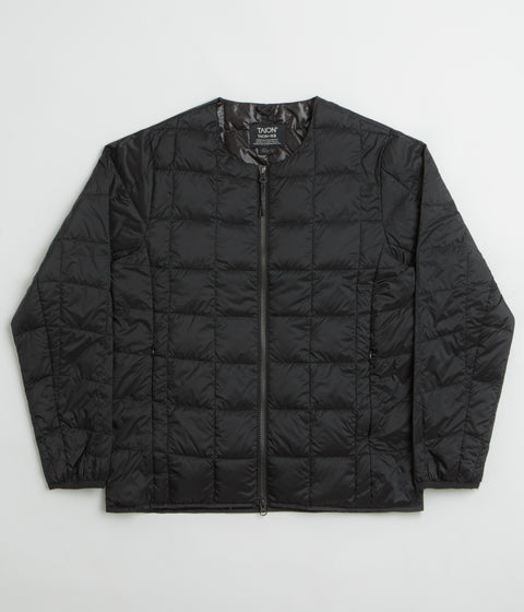 Taion Crewneck W-Zip Down Jacket in Black